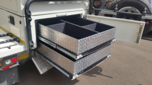 Trailer removable drawer system from Tauro